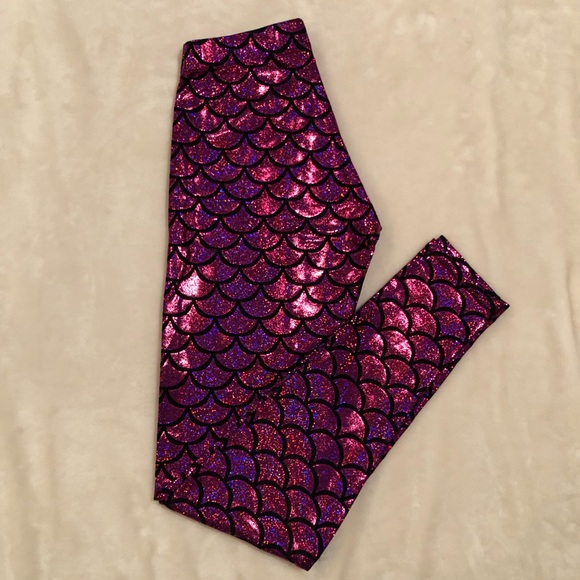 Magenta mermaid scale leggings - Picture 9 of 9